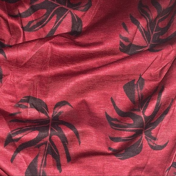 Red tropical palm leaf cutout dress - Picture 4 of 5